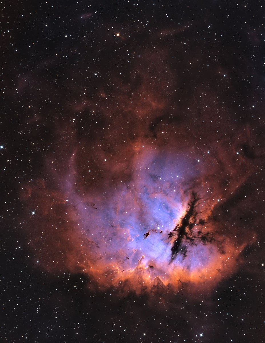 NGC-281 Pacman Nebula.  9500 light years from Earth, you're looking into the past.    Taken from my backyard over 25 hours of exposure time.

#Astrophotography