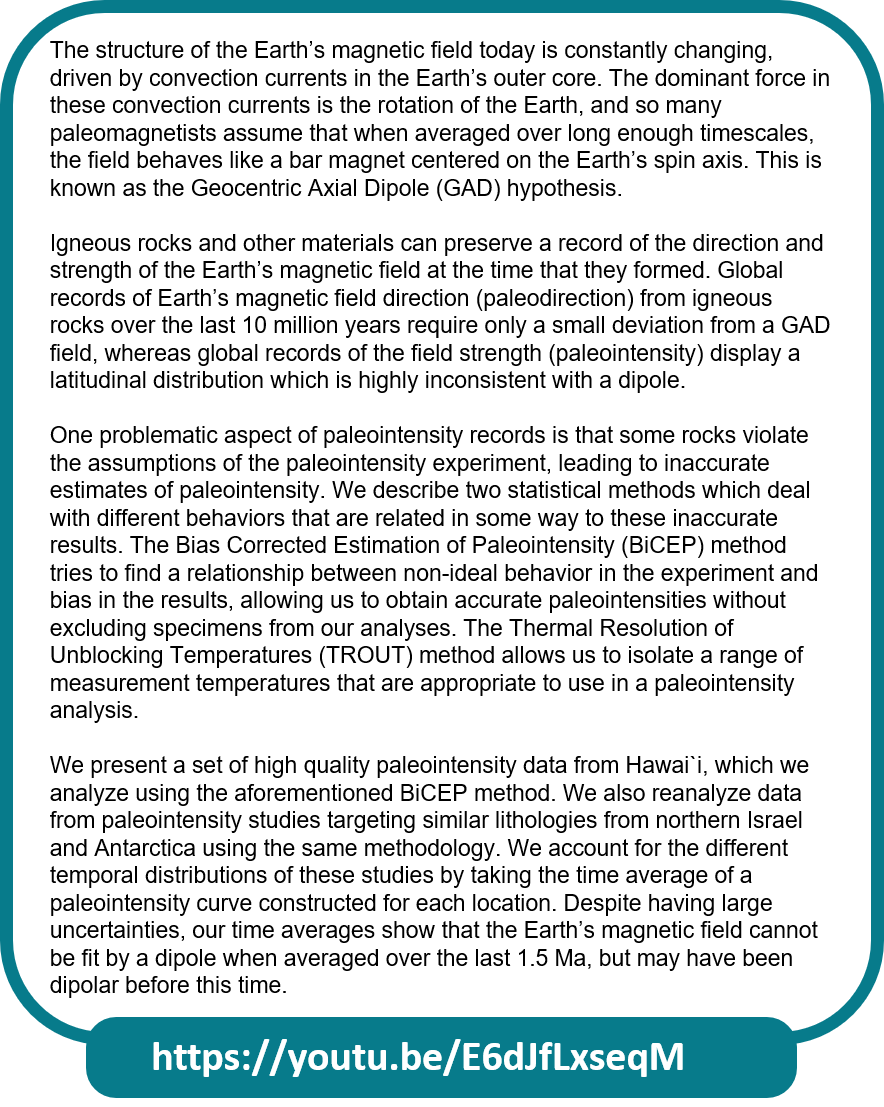 Liverpool Uni Earth Sciences (@livuniearthsci) on Twitter photo Tomorrow (16/11) at 15:30 GMT we’ll be live streaming a seminar given by our very own Dr Brendan Cych on “In search of the missing dipole, unravelling the paradoxes of Earth’s magnetic field strengths.”
Please join us on YouTube!
youtu.be/E6dJfLxseqM Tomorrow (16/11) at 15:30 GMT we’ll be live streaming a seminar given by our very own Dr Brendan Cych on “In search of the missing dipole, unravelling the paradoxes of Earth’s magnetic field strengths.”
Please join us on YouTube!
youtu.be/E6dJfLxseqM