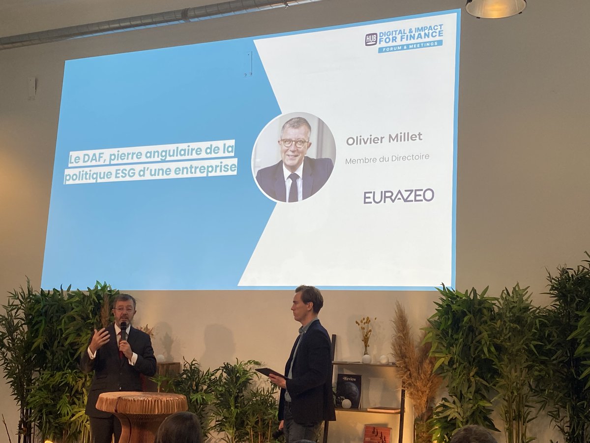 HUB INSTITUTE (@hubinstitute) on Twitter photo Pour <a href="/Milletolivier/">Olivier Millet</a> (@Eurazeo) le DAF est "le n°2 du groupe, voire le 1bis"
👉 Quels sont les outils à disposition des Directions Financières pour justement accélérer la transition, et devenir performant tout en ayant une trajectoire carbone viable ?
#Digital #ImpactForFinance Pour <a href="/Milletolivier/">Olivier Millet</a> (@Eurazeo) le DAF est "le n°2 du groupe, voire le 1bis"
👉 Quels sont les outils à disposition des Directions Financières pour justement accélérer la transition, et devenir performant tout en ayant une trajectoire carbone viable ?
#Digital #ImpactForFinance
