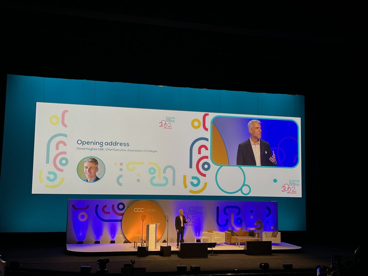_aaronhussey's tweet photo. Three challenges from @AoCDavidH  to college leaders: 
1. Don’t give up campaigning and influencing 
2. Support each other. And seek support from others
3. Carry on celebrating your students, your staff and yourself.  #AoCConf2022 https://t.co/oW6NW0PxX5