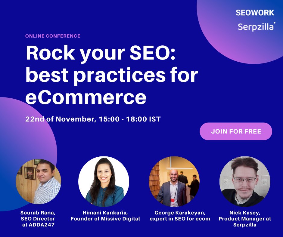 SEOWORKofficial's tweet photo. Save the date and do not miss online conference for #ecom teams!
Our awesome speakers @himani_kankaria and @kmadhav will share their experience and provide you with the insights on how to run an effective #SEO for ecom websites in 2023.
https://t.co/WF0PxnOigh https://t.co/tDIV6N2QyK