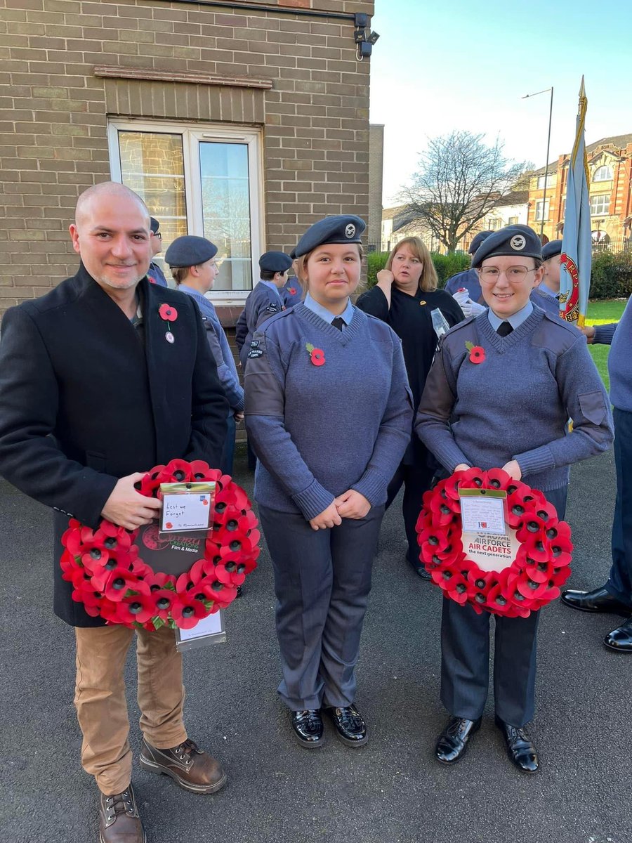 Honoured to be laying wreaths on Sunday on behalf of Cymru Creations. Great turn out at Tredegar cenotaph, especially nice to see so many young people, Including some of our Film Academy students who are also part of the Tredegar Air Cadets. Well done everyone.