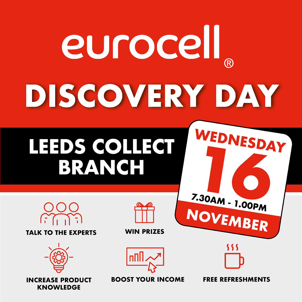 eurocellplc's tweet photo. π¨ TOMORROW - LEEDS DISCOVERY DAYπ¨
We hope to see you in our Leeds branch tomorrow!
#eurocell #discoveryday #leeds #trade #tradecounter #upbv #buildingplastics #meettheexperts https://t.co/X1ZwJZ417t