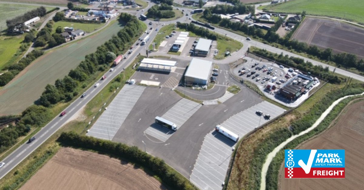 BritishParking's tweet photo. Sutterton Truck Stop is the first recipient in the East of England of a Park Mark Freight award, having demonstrated the highest standards across their operations.

Read more here - https://t.co/EsmA1rhRi5

#ParkMark #LorryParking #Freight https://t.co/Qk1MqxqVWO