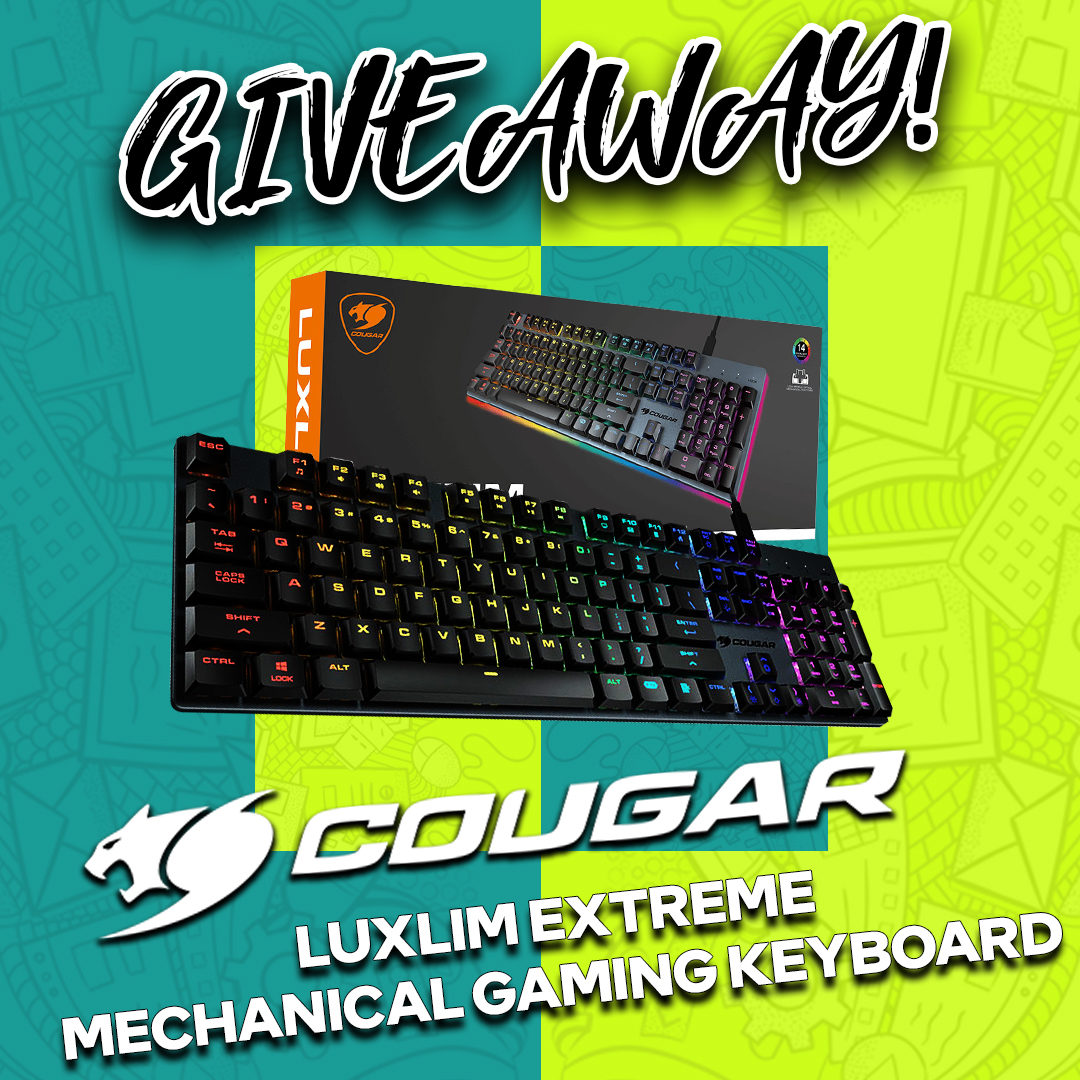 😈We're giving away the Cougar Luxlim Extreme Mechanical Gaming Keybaord!! Entry is simple, visit the link below!

Enter Here👉: gleam.io/competitions/Z…

#southafrica #giveawaysouthafrica #mzansi #evetech #winner #Giveaway #gaming