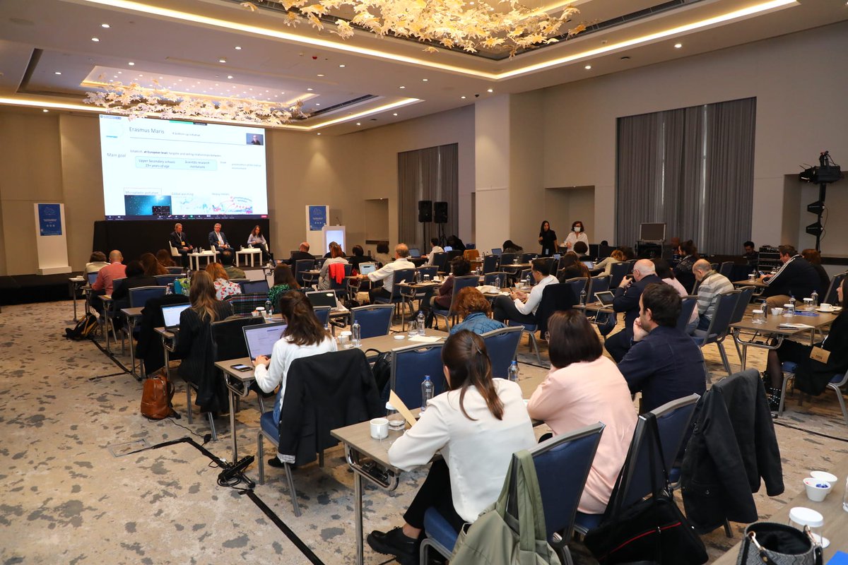 ConnectBlackSea's tweet photo. Creating spaces for learning, teaching &amp; co-creation of knowledge!

#ErasmusMaris gives room for students to learn more about marine environment &amp; understand how to preserve it with different activities.

At #MLAF we heard more about Maris from Kamel Labibes, Ayam Sailing Europe https://t.co/B32GrO9E6Y