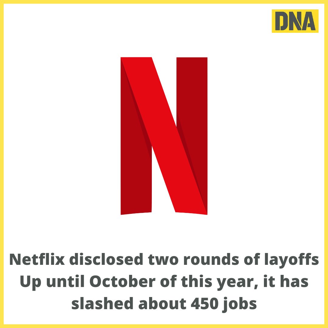 dna's tweet photo. Apart from Twitter, Netflix and Snapchat have also laid off 450 and 6000 employees, respectively.

For more details, click on the link below

https://t.co/AOqSpgZy0m

#MetaLayoffs | #TwitterLayoffs | #AmazonLayoffs | #NetflixLayoffs | #SnapchatLayoffs https://t.co/39fUV3hmuC