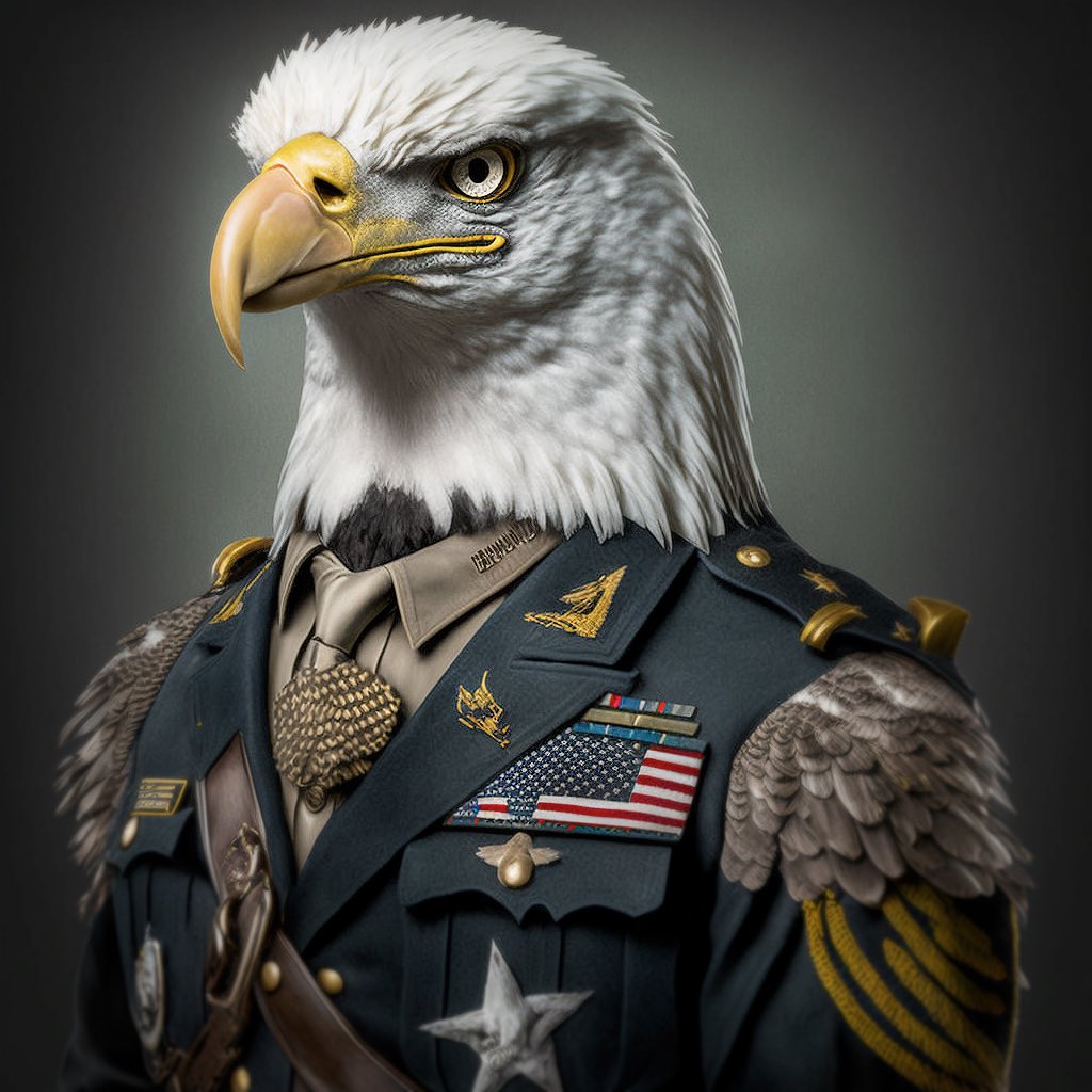 Hyperkraft's tweet photo. Warbirds – I’ve been playing with #Midjourney 
I’m a bit late to the MidJourney party, but really enjoyed making these.

#v4 #artificialinspiration #midjourney #midjourneyart #creative #aiart #ai #birds #military https://t.co/tsgzqYPDmy