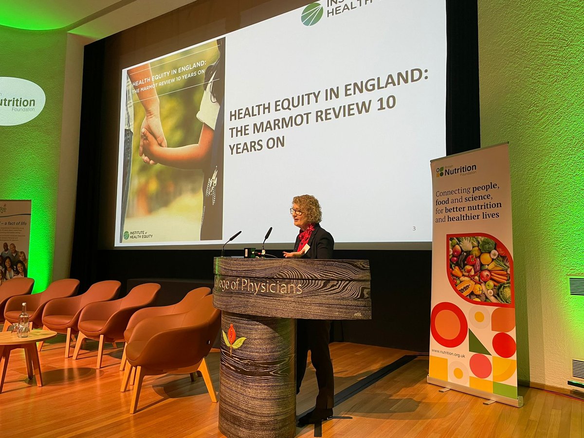 NutritionOrgUK's tweet photo. Dr Ruth Bell from @marmotihe addresses how social, economic &amp; environmental inequalities impact #health &amp; how the UK is taking a strategic approach to tackle social determinants that can improve health &amp; reduce health inequalities
https://t.co/2DZqG2f3BO 
#BNFDietInequalities2022 https://t.co/SRrxYFJNl0