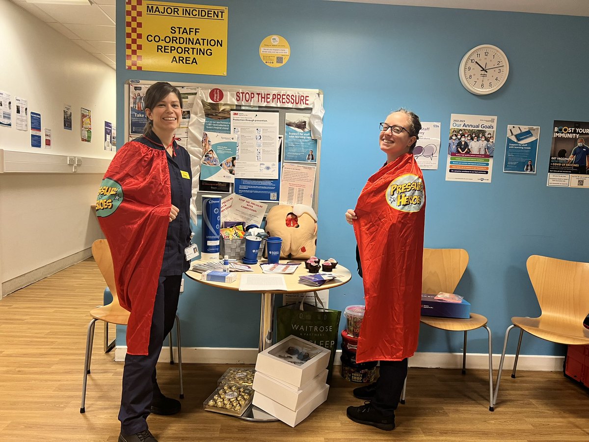 Come meet our #stopthepressure heroes on the education centre here at Queens Hospital.  We have lots to tell you and lots of goodies to share too! Pop down any time between 10 &amp; 2 over the next three days to say hello <a href="/SarahDunton4/">Sarah Dunton</a> <a href="/HalfordKathryn/">Kathryn Halford OBE, RN, RSCN 💙</a> @matthewtrainer <a href="/GaryEtheridge3/">Gary Etheridge RN</a>