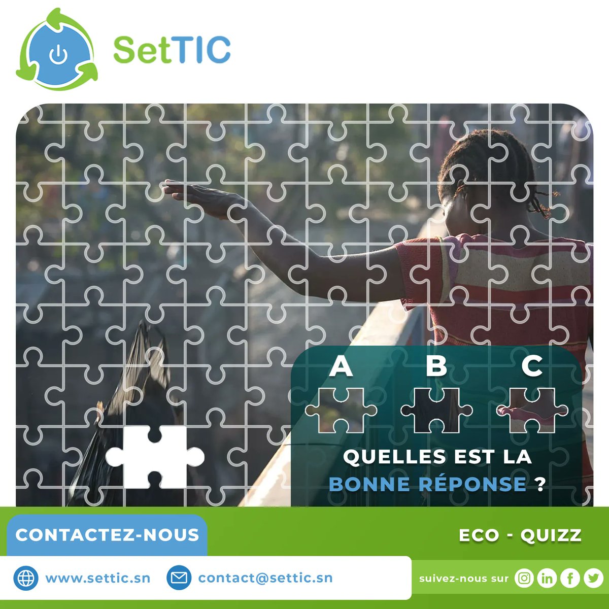 settic_sn's tweet photo. Un petit quizz du mardi ça vous dit ?  😁

Bonne réflexion à vous, nous serons impatients de vous lire ! 🤩

#ecoQuizz #Senegal #settic #environnement #écosystème #GestionDesDéchets https://t.co/MFLu8P8xEF