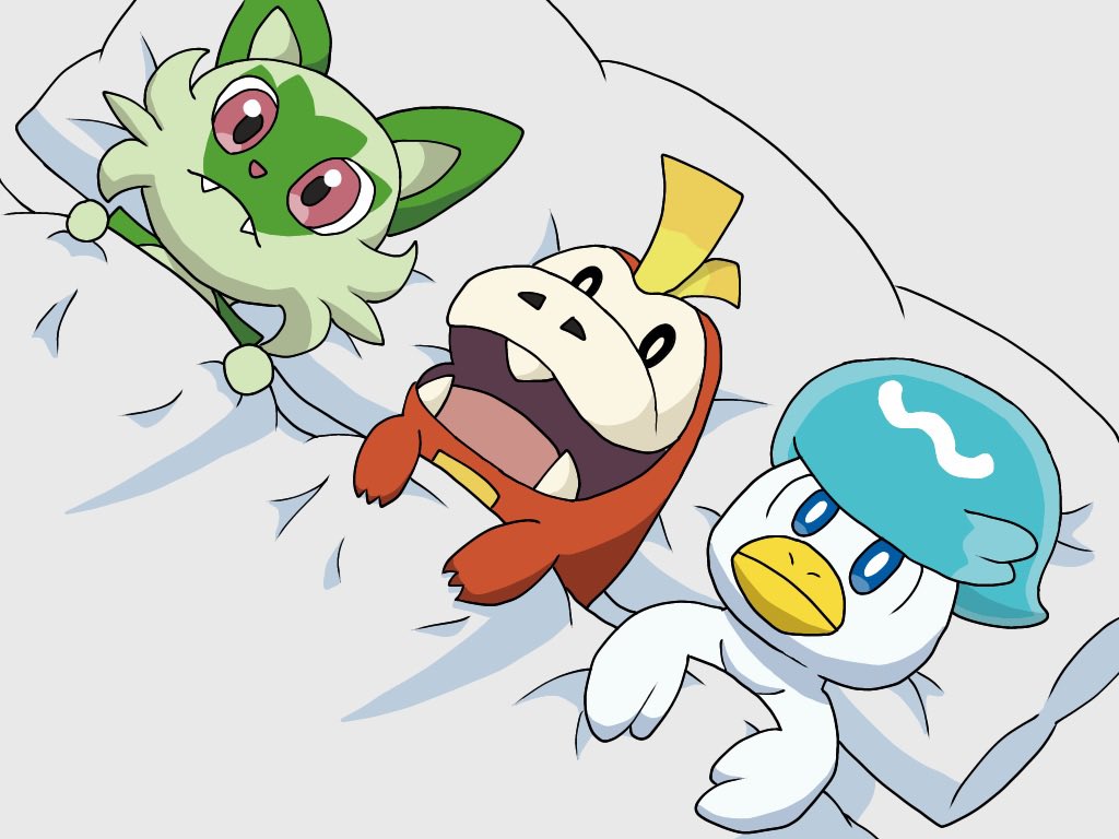 pokemon (creature) starter pokemon trio fangs no humans white pupils blue eyes bright pupils  illustration images