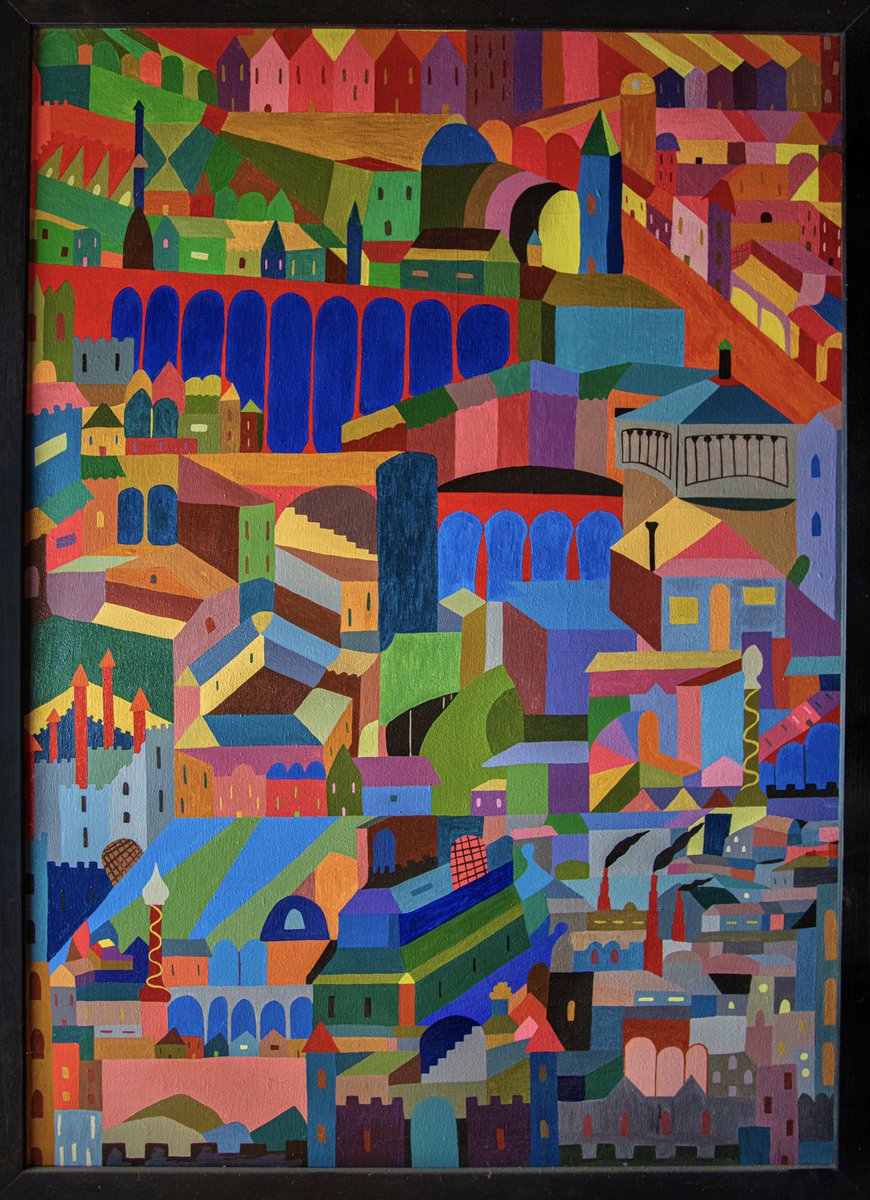 This paint is colled : The City of the Red Bridge. My first paint of this style that i called Collach. Full or colors. opensea.io/assets/ethereu…

#sandragbianchini #artist #painting #naif #colors #artwork  #cubanart #fineart #fineartpainting #cuba #cubanart #cubanartist
