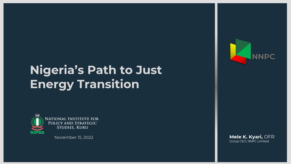 nnpclimited's tweet photo. #HappeningNow:

Group CEO @nnpclimited Mallam @MKKyari addresses participants of  Senior Executive Course No. 44 of the National Institute for Policy and Strategic Studies (#NIPSS), Kuru, Jos, Plateau State. @MKKyari speaks on the topic "Nigeria's Path to Just Energy Transition." https://t.co/2iWOzgDlmy