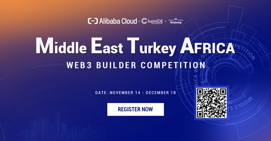ChainIDE's tweet photo. ⛵️ Alibaba Cloud x ChainIDE x NetJump 

Middle East Turkey Africa Web3 Builder Competition is coming ... 🔥

We welcome all web3 developers, artisits and enthusiasts to get registered with our workshops.

Check more: https://t.co/L6F5z5MVlv

Let's BUIDL! Cheers! https://t.co/8EIF1ynf21