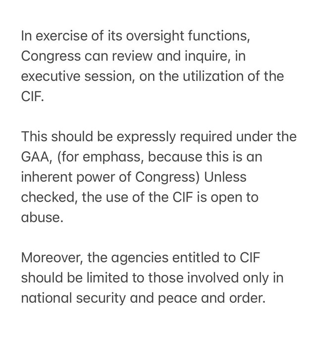ABSCBNNews's tweet photo. Former Senate President @BigManDrilon reminds senators, Confidential Funds "is open to abuse": In exercise of its oversight functions, Congress can review and inquire, in executive session, on the utilization of the CIF. | via @sherieanntorres https://t.co/3NU7Wo2WF5