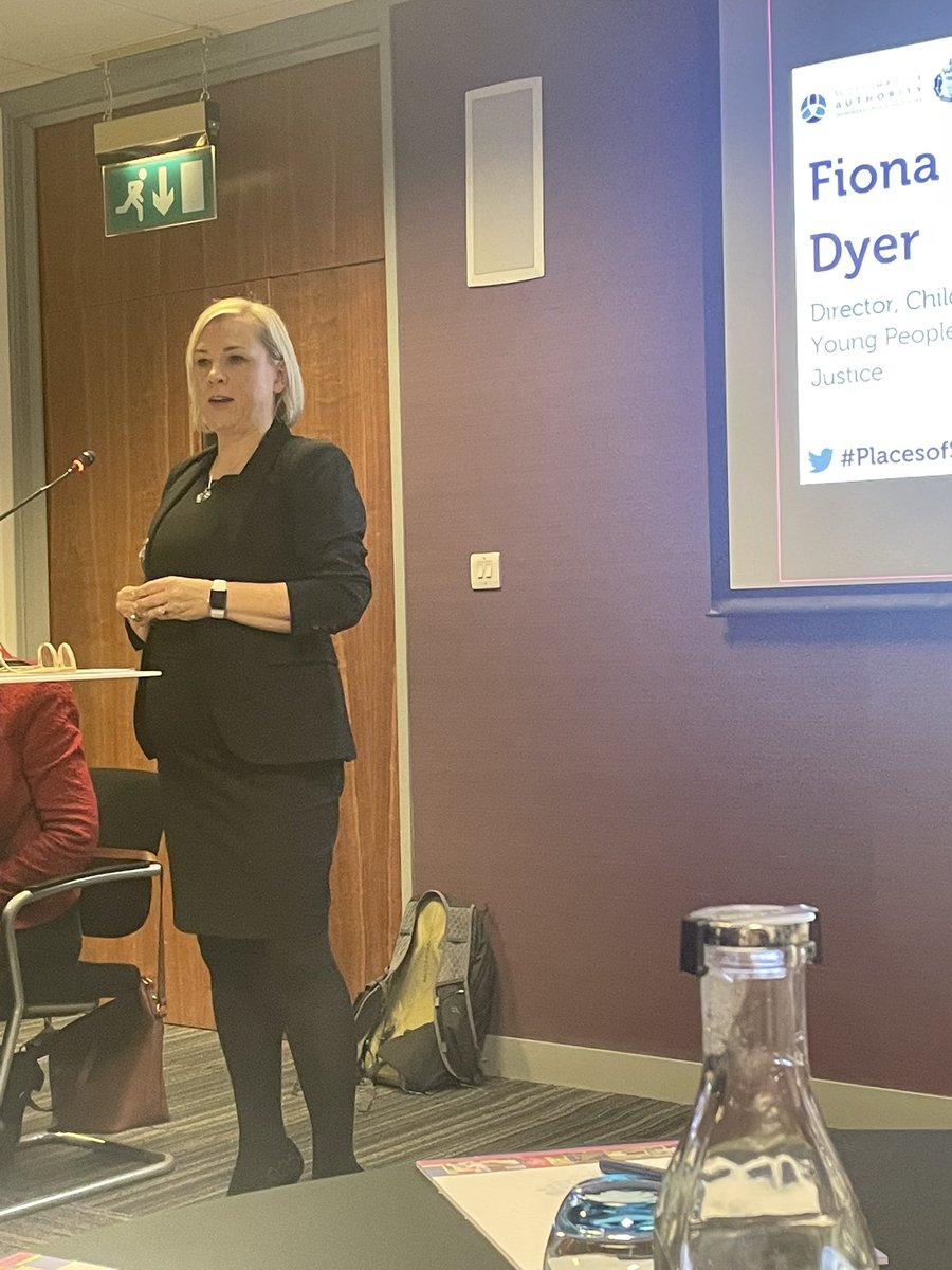 Fiona Dyer setting out the legal and policy landscape for children &amp; young people in conflict with the law #PlacesofSafety <a href="/CYCJScotland/">CYCJ Scotland</a>