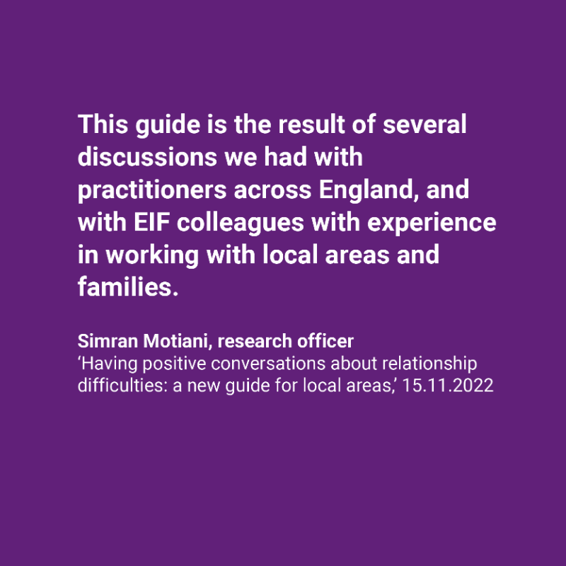 FoundationsWW's tweet photo. NEW BLOG 🖋️ EIF research officer, Simran Motiani introduces our guide to support practitioners &amp; leads in local areas to effectively engage in conversations with families about the sensitive topic of parental conflict. #ReducingParentalConflict

https://t.co/WjnCJi9d8Z