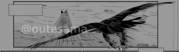 ずっとイヌワシの狩りばっか描いている気がするけれど、キルギス漫画でも漏れなく描きます。むしろ描きたい、猛禽の狩りのシーンを描くのが一番楽しい。 