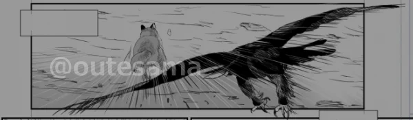 ずっとイヌワシの狩りばっか描いている気がするけれど、キルギス漫画でも漏れなく描きます。
むしろ描きたい、猛禽の狩りのシーンを描くのが一番楽しい。 