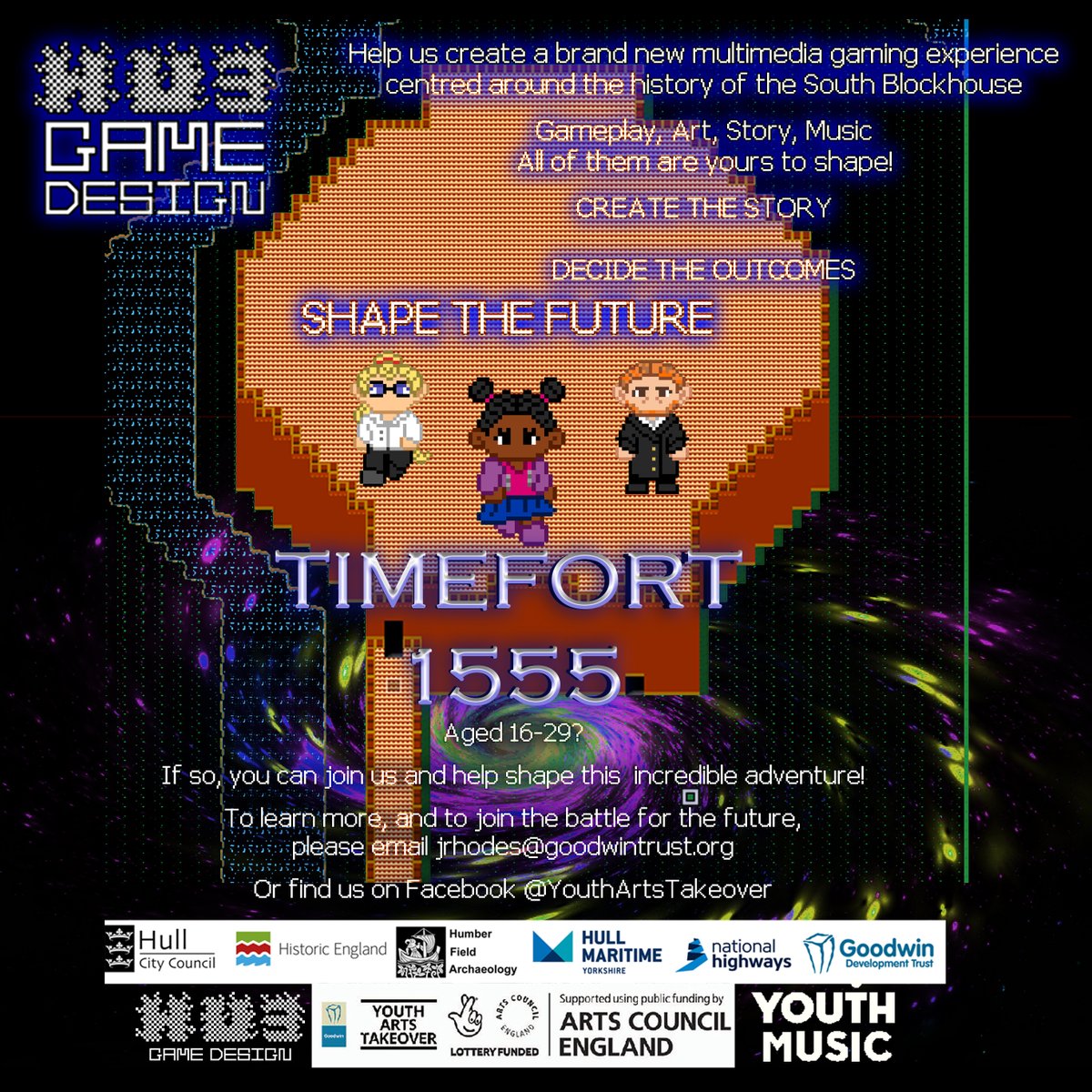 YATakeoverHull's tweet photo. TIMEFORT 1555

A game made by the Youth Arts Takeover in conjunction with @HFArchaeology

The history of Hull has become a battleground - the fight for the future has begun, and you can be a part of it!

To learn more, please contact jrhodes@goodwintrust.org https://t.co/xHUw1vC8g1