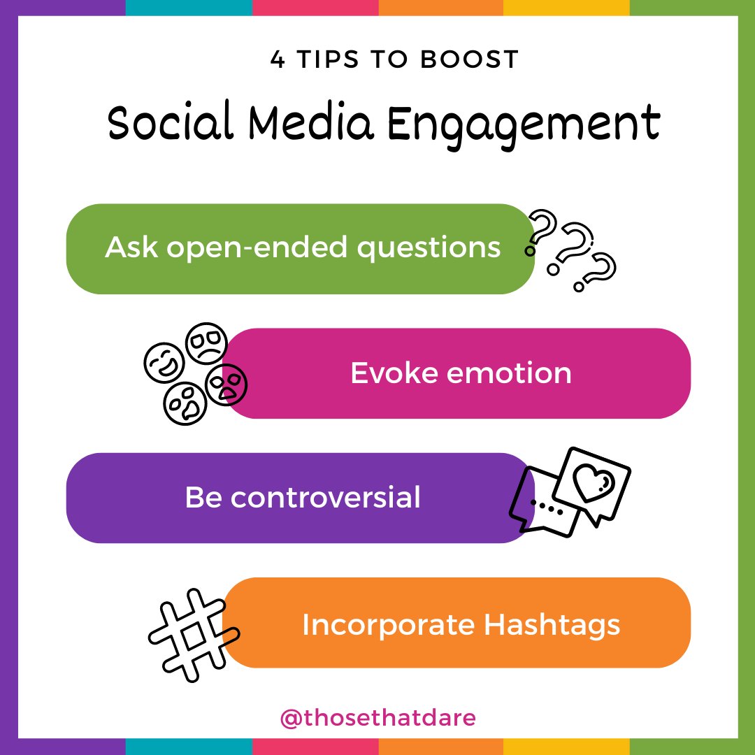Asking questions to get your followers engaged with your posts. Depending on your brand you’ll want to evoke specific emotions through your copy. Connect with other humans in a digital space. Hashtags help get more eyes on your copy.

#SocialMediaEngagement #SocialMediaStrategy