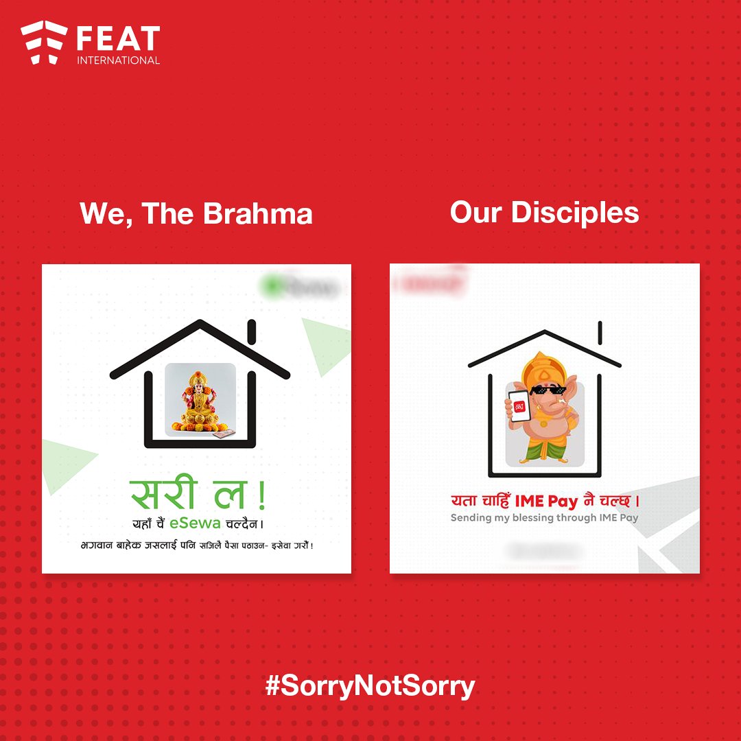 FeatIntl's tweet photo. Our blessings to all our disciples because in the words of Ganesh Gaitonde, "Kabhi kabhi lagta hai apun hi bhagwan hai"

And for originality in content with proper marketing as per your brand's need, FEAT is here for you!

#SorryNotSorry #CreativeAgency #FeatInternational https://t.co/rLn58tn4Ce