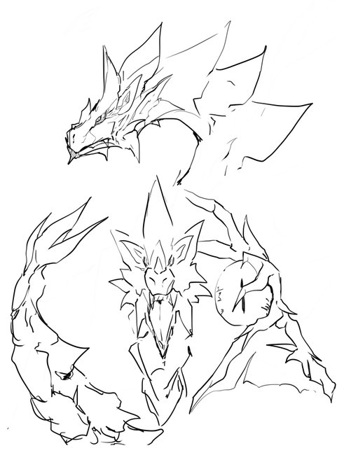 ひっさびさにドラゴン描いてた。 