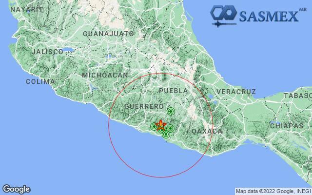 SASMEX's tweet photo. #Sasmex Información de evento. @SSNMexico SISMO Magnitud 4.2 Loc. 56 km al Noroeste de Ometepec Gro 15 Nov 2022 04:11:32 Lat 17.01 Lon -98.81 Pf 39 km, más información en https://t.co/0wBTFo7hiU @Sasmex https://t.co/HVze7c7YNJ