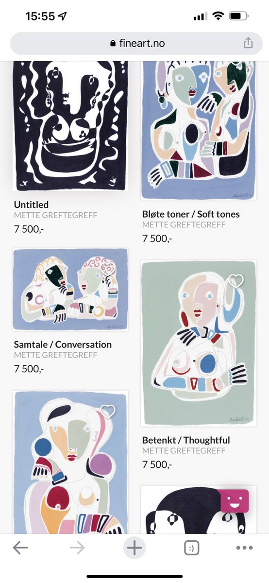 My work has finally been released on nordics biggest gallery Fineart and I’m so happy and grateful 🫶🏽 if you want a physical piece a little selection can be found here fineart.no/kunstner/mette…