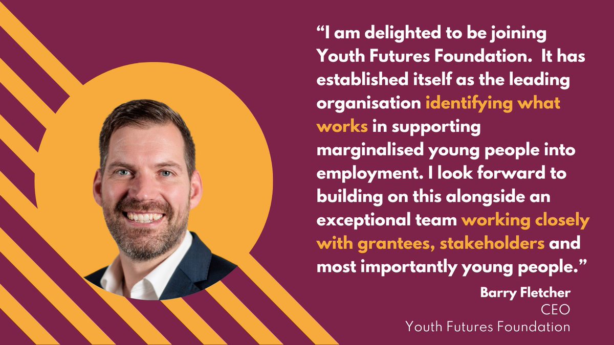 YF_Foundation's tweet photo. We are delighted to announce the appointment of our new CEO, @BarryF_Connect. 

Bringing 16 years of experience in leadership positions at both charitable and commercial organisations, Barry will be joining Youth Futures in January 2023.

https://t.co/Rub9NEaTKD https://t.co/ELXIbUelJb
