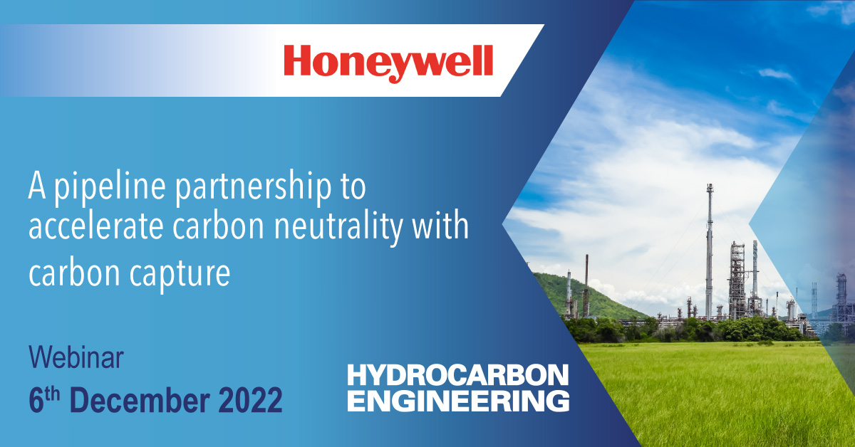 HydrocarbonEng's tweet image. .@Honeywell’s webinar is on 6 December. Register for your free place today: bit.ly/3SQNhOy 

In this webinar, company experts will discuss a cost-effective approach to CO2 capture and transportation that will ultimately accelerate carbon reductions.
#CarbonCapture
