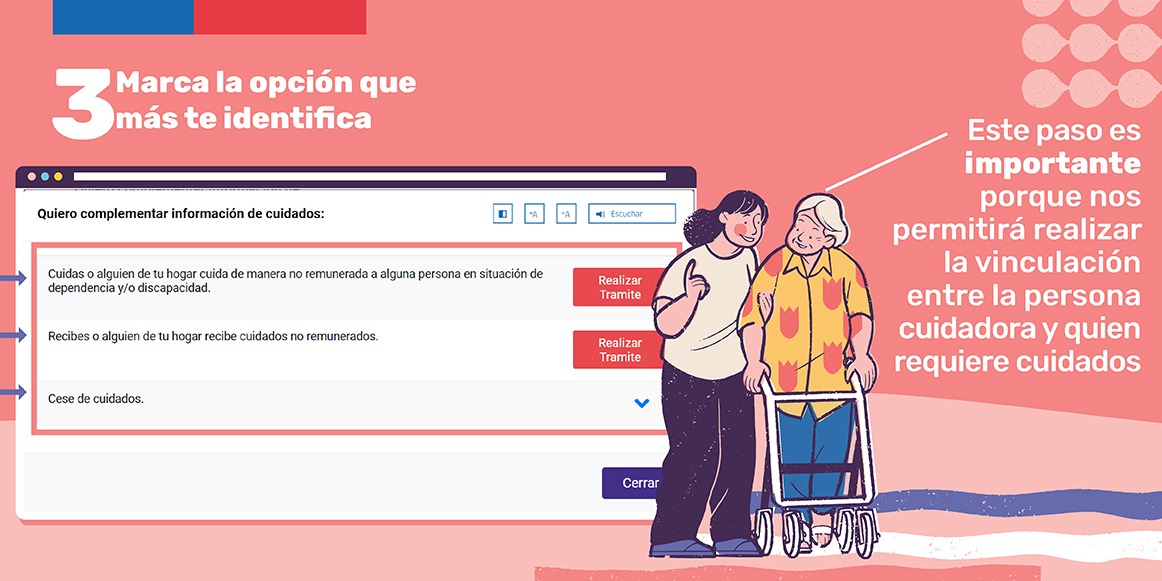📣 ¿Eres cuidadora? 👀 El <a href="/GobiernodeChile/">Gobierno de Chile</a> comenzó la identificación de #PersonasCuidadoras en el Registro Social de Hogares ✅️

➡️ Revisa aquí cómo obtener la credencial 📝 que te permitirá acceso preferente a prestaciones estatales 👇🏽