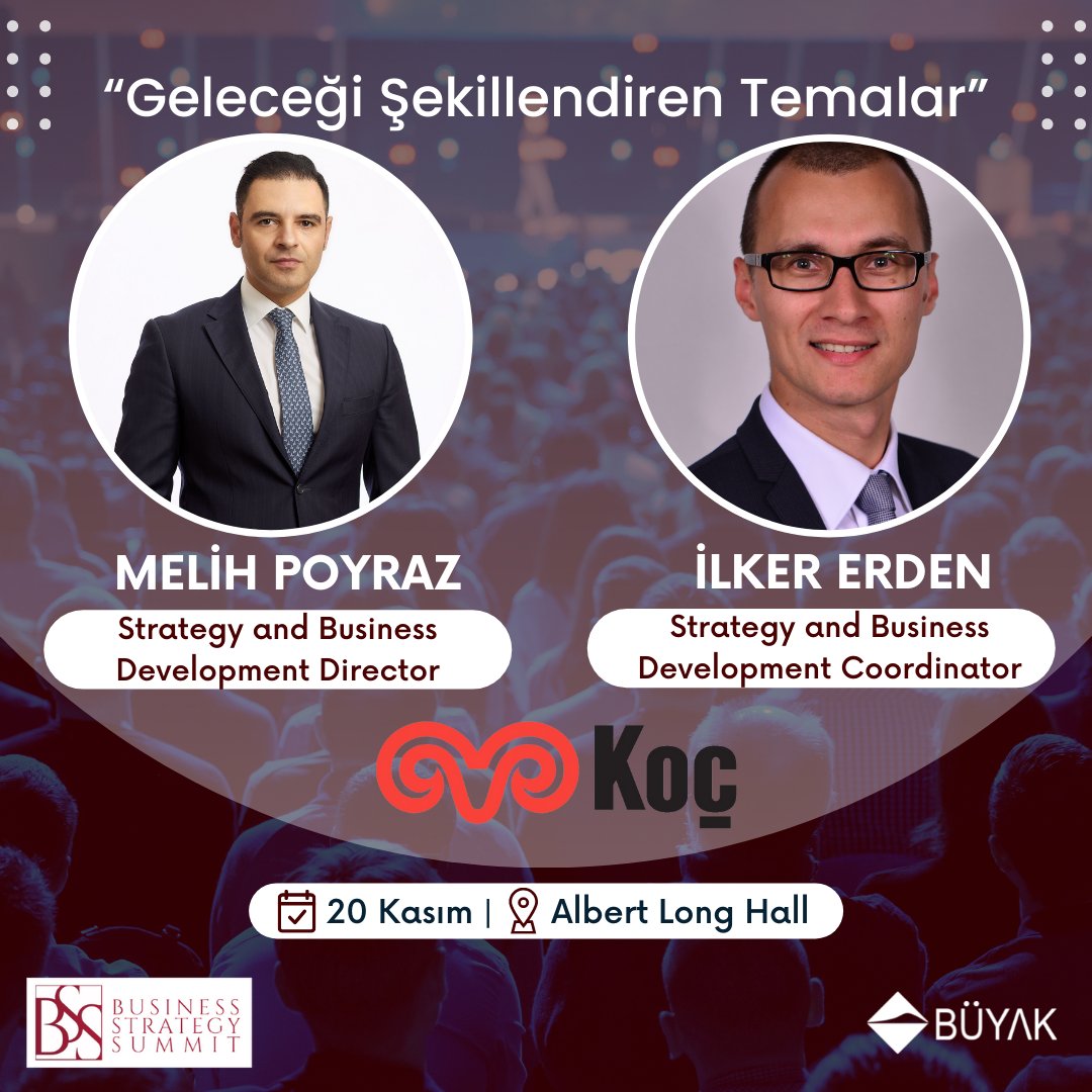 'Geleceği Şekillendiren Temalar' hakkında konuşacağımız, Melih Poyraz ve İlker Erden'in sektör tecrübelerini ve iş stratejilerini aktaracakları bu slotu kaçırmak istemiyorsan hemen Business Strategy Summit'te yerini al!🙌🏻

Biletler bio'da!