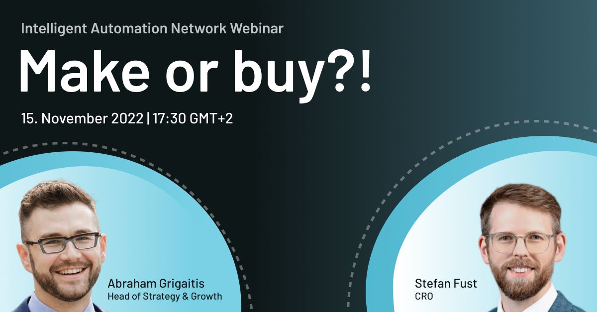 👉Tonight: Make or Buy webinar, 1730 GMT+2

This evening, Abraham Grigaitis, our Head of Strategy and Growth, will join Stefan Fust, CRO of <a href="/parashift_ai/">Parashift</a>, to discuss why Architrave and Parashift have joined forces.

Join us - register for the webinar here: lnkd.in/e3WYPxjU