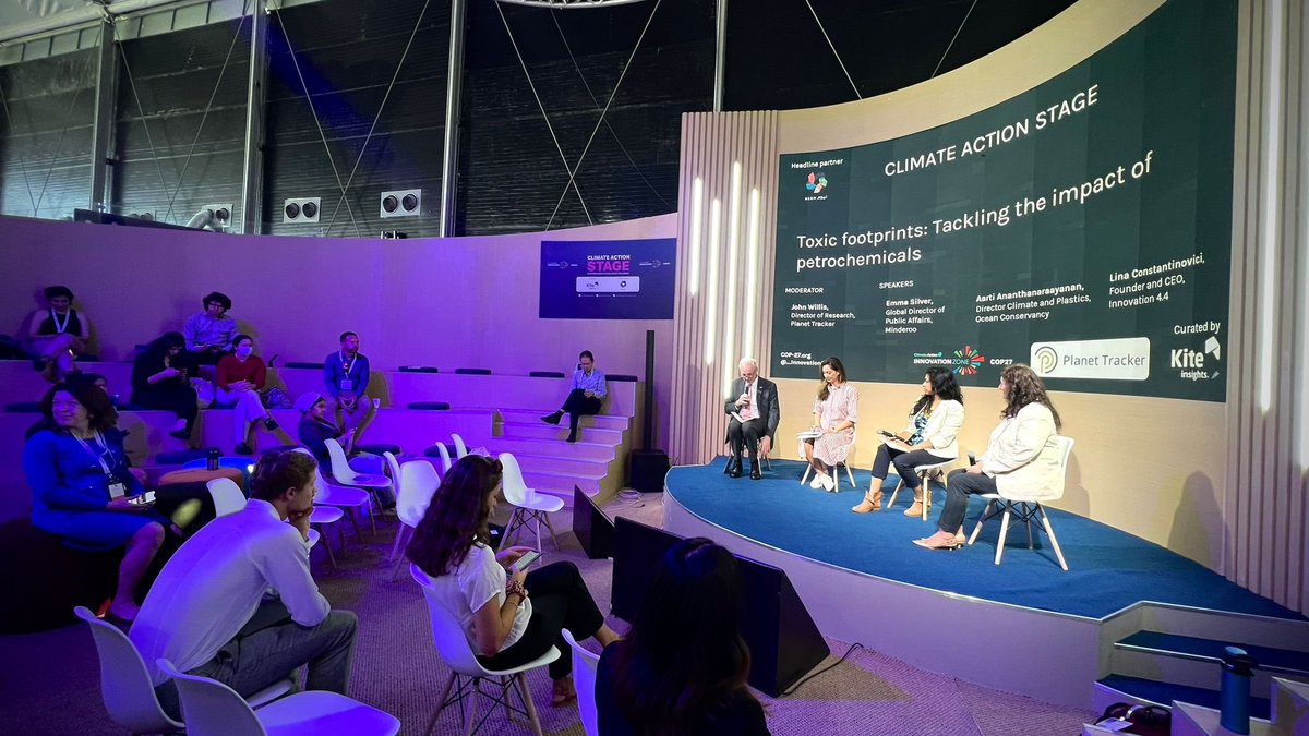 minderoo's tweet photo. "Chemicals &amp; additives are the biggest, most dangerous &amp; most costly part of what we discovered in this report."

@emmaboon on the #COP27 Climate Action Stage discussing the new @minderoo report, The Price of Plastic Pollution. Read the report here: https://t.co/DHuZb0NmRZ https://t.co/58GqzYiGLU