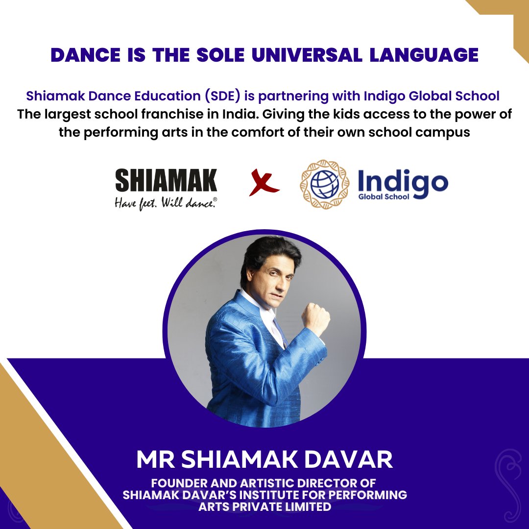 _IndigoGlobal's tweet photo. #ShiamakDanceEducation (SDE) is partnering with #IndigoGlobalSchool The largest school franchise in India. Giving the kids access to the power of the performing arts in the comfort of their own #school campus

 #schoolfranchise #education #education #dance #leadingfranchise https://t.co/ENY5gI3aRC