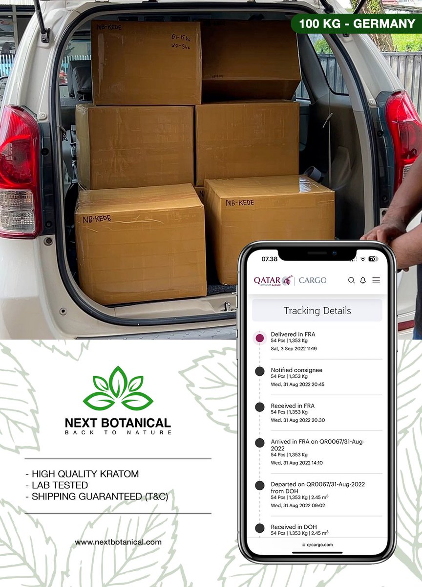 nextbotanical's tweet photo. 100 KG arrived in Germany

We provide high quality kratom from Borneo 🍃

https://t.co/ajgbKs0J5W

#kratom #kr8tom #kratomwholesale #kratomusa #kratomczech #kratomgermany #kratomcanada #kratomhungary #kratomeurope #kratomnetherlands #kratomextract #smokeshop https://t.co/3EAxuHXl5J
