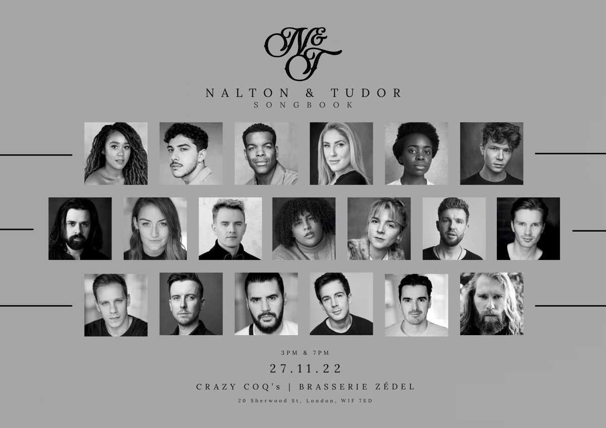 Crazy Coqs (@crazycoqs) on Twitter photo 🤩Check out the star-studded line-up for
<a href="/mattnalton/">Matt Nalton</a> & <a href="/willtudor1/">Will Tudor</a> | The Songbook on 27 November!
With only a handful of tickets left, don't miss never-before-heard tracks from their brand new original musical.: brasseriezedel.com/events/nalton-… 🤩Check out the star-studded line-up for
<a href="/mattnalton/">Matt Nalton</a> & <a href="/willtudor1/">Will Tudor</a> | The Songbook on 27 November!
With only a handful of tickets left, don't miss never-before-heard tracks from their brand new original musical.: brasseriezedel.com/events/nalton-…