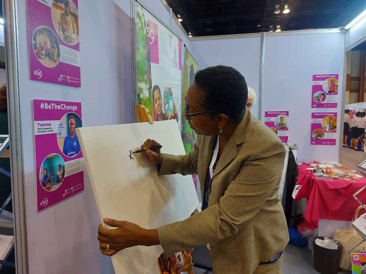 PapaDioufVSO's tweet photo. It was a pleasure to welcome @AliciaH_1 at @VSO_Intl  exhibition booth. Thanks for the warm visit and look forward to more engagement on girls education and reproductive health. https://t.co/5K1qgYenSl