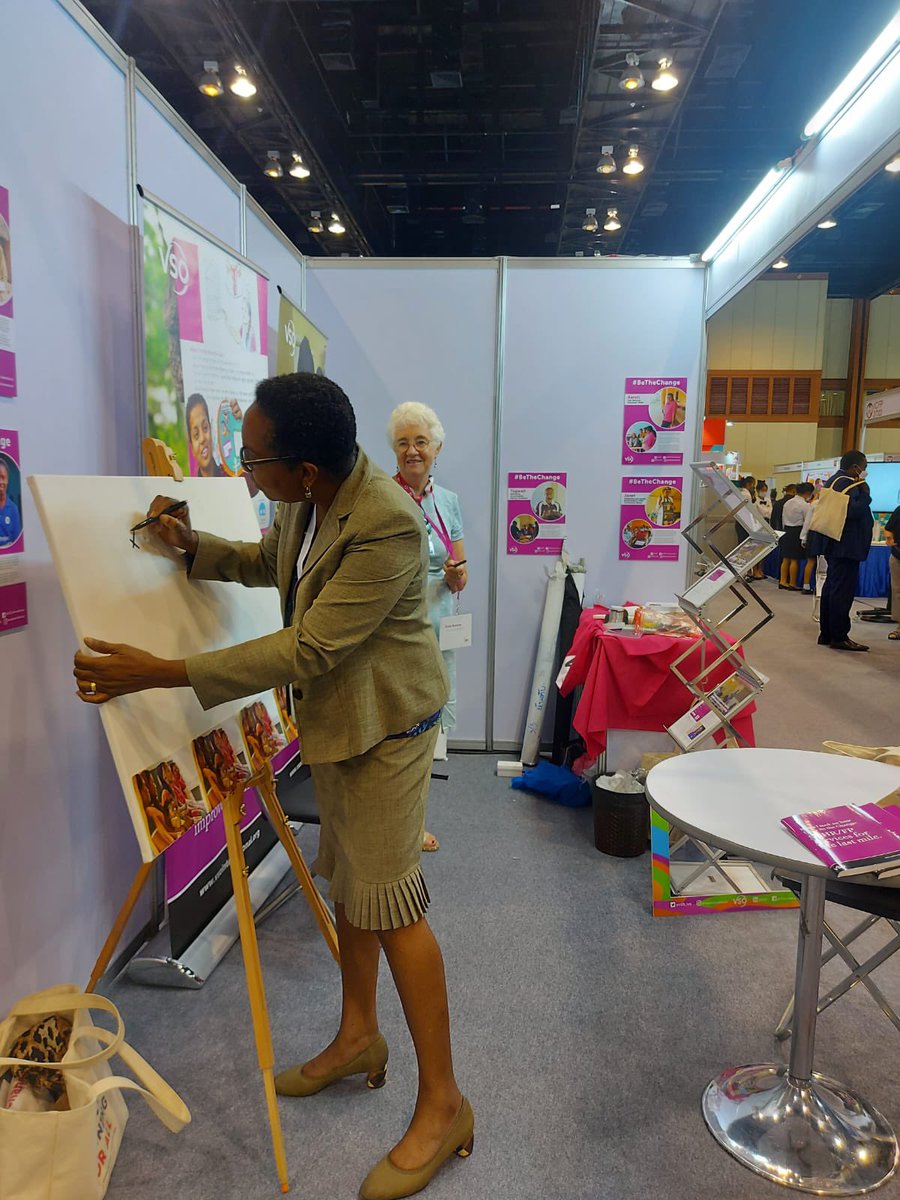 PapaDioufVSO's tweet photo. It was a pleasure to welcome @AliciaH_1 at @VSO_Intl  exhibition booth. Thanks for the warm visit and look forward to more engagement on girls education and reproductive health. https://t.co/5K1qgYenSl