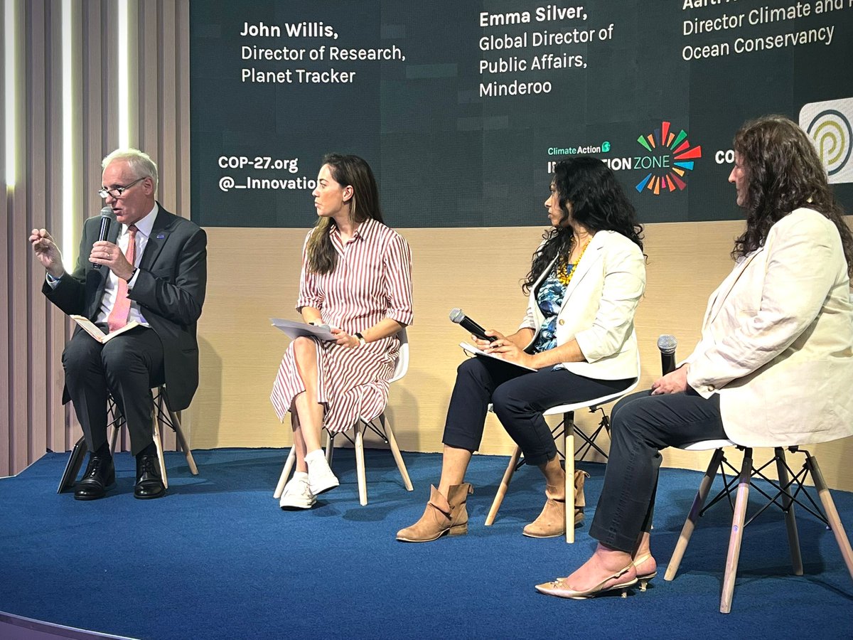 minderoo's tweet photo. "Chemicals &amp; additives are the biggest, most dangerous &amp; most costly part of what we discovered in this report."

@emmaboon on the #COP27 Climate Action Stage discussing the new @minderoo report, The Price of Plastic Pollution. Read the report here: https://t.co/DHuZb0NmRZ https://t.co/58GqzYiGLU