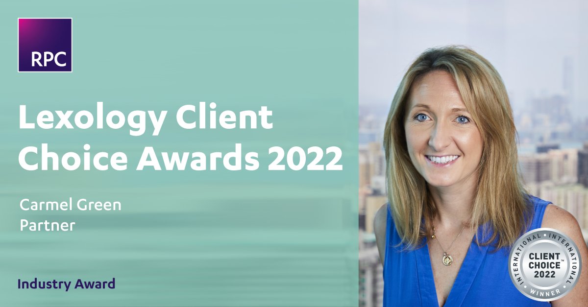 RPCLegal's tweet photo. Congratulations to Partner Carmel Green for being named for Insurance & Reinsurance in Hong Kong in @lexology's 2022 Client Choice Awards! 🏆
👉 For more information, please visit: https://t.co/wSPJVFXXoA
#Lexology #ClientChoiceAwards #ClientChoice #Insurance #Reinsurance https://t.co/NlZh4ZAblo