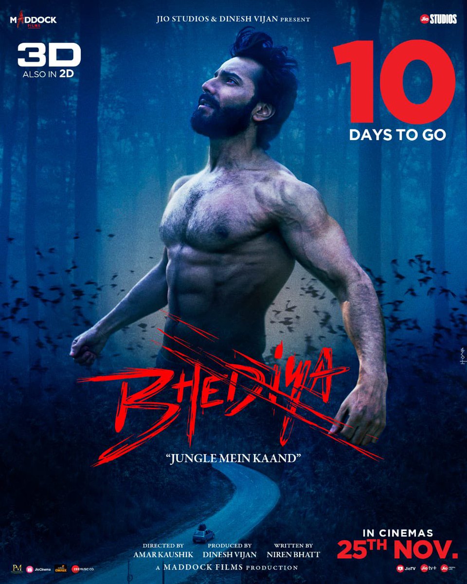 SumitkadeI's tweet photo. With just 10 days to go for to howl, the makers launch a special offer on Book My Show... Buy 1 get 1 free on #Bhediya movie tickets by pre-booking movie voucher only for 175/-🤩 https://t.co/HX8hqGNk5P
#10DaysToBhediya

@MaddockFilms @jiostudios  #VarunDhawan #KritiSanon https://t.co/RpyzScDjqI