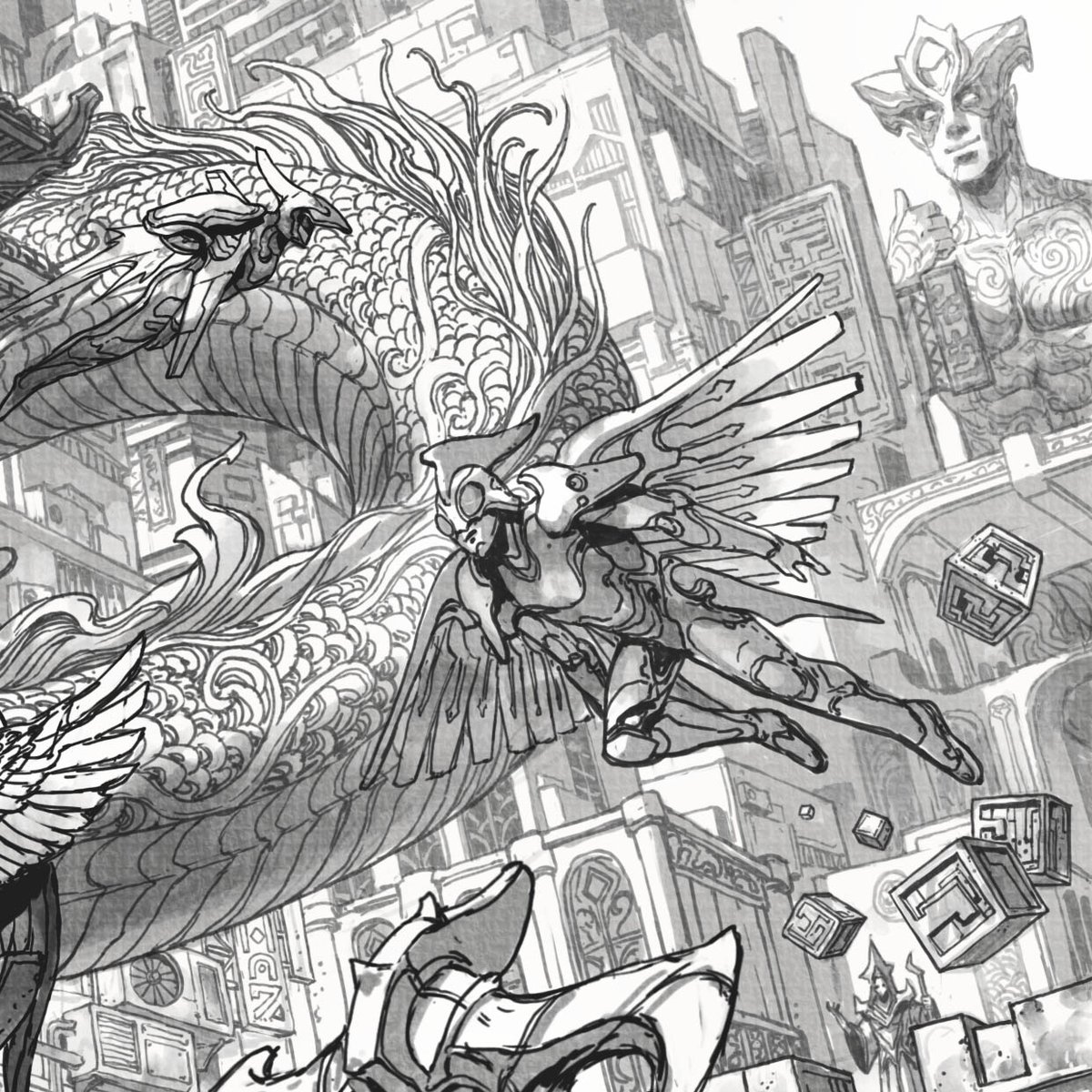 Practicing drawing randomness in perspective