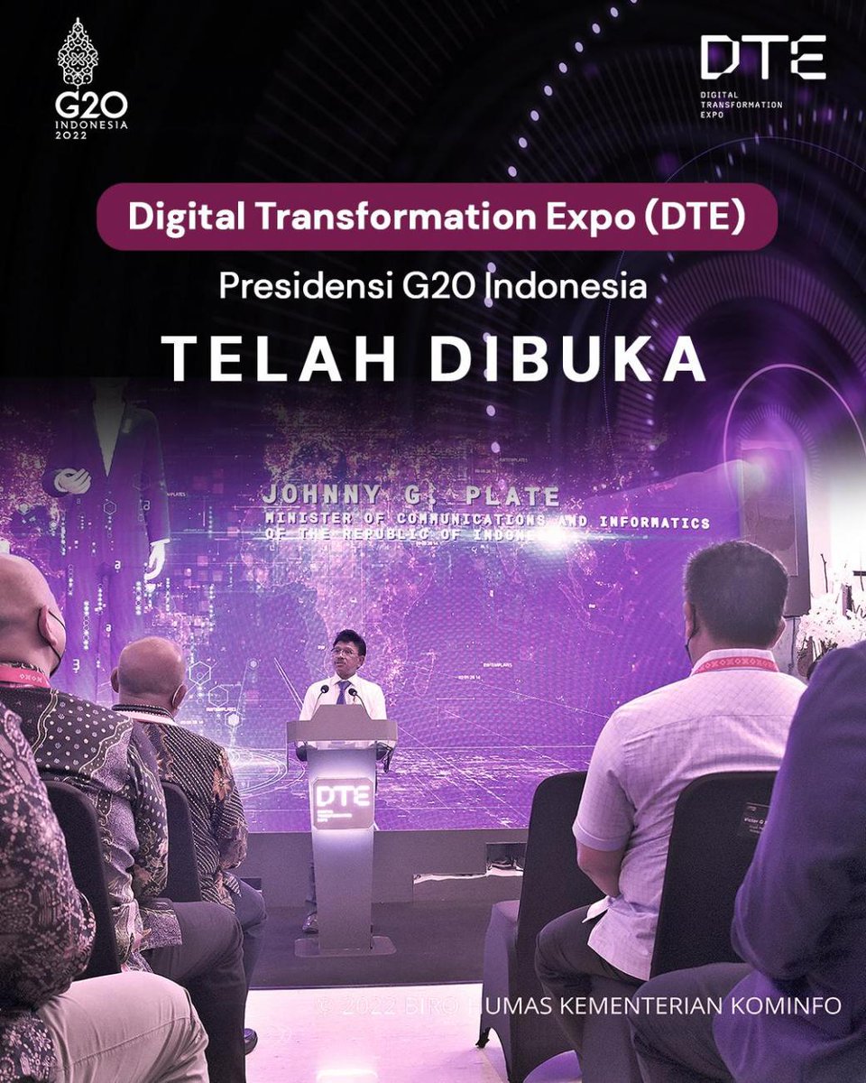 detikcom's tweet photo. Digital Transformation Expo telah dibuka, detikers! Menkominfo @johnnyplate mengajak semua pihak memanfaatkan DTE sebagai tonggak peringatan digital.
Pastikan kamu sudah registrasi terlebih dahulu ya. Yuk berkunjung ke DTE!
#DigitalTransformationExpo #PresidensiG20Indonesia https://t.co/xm2q58LCod