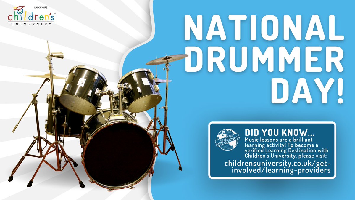 LancashireCU's tweet photo. It's National Drummer Day!π₯ Thank you to all the music teachers who work with us as validated Learning Destinations! If you're interested in working with us to reward your students for their learning, please visit the following: https://t.co/VYjUe8MWN1
#LearningDestinations https://t.co/rCB05zrS48