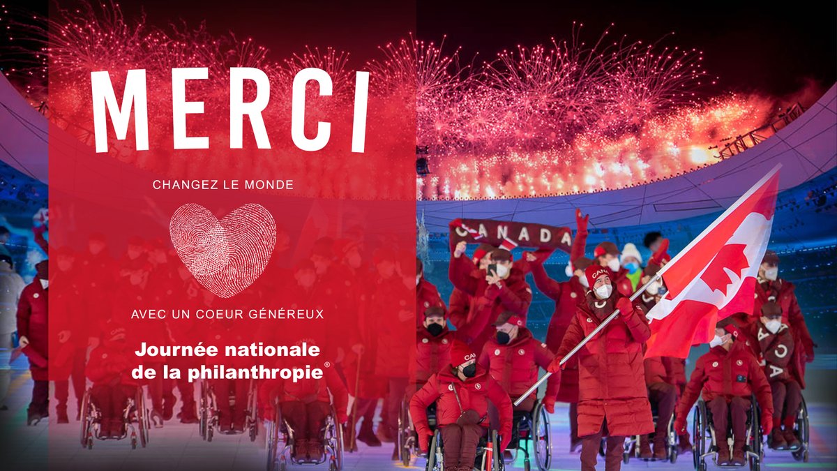 Aujourd’hui—en cette #Journéenationaledelaphilanthropie, nous voulons rendre hommage à nos incroyables partisans. Ensemble nous pouvons continuer de viser un système sportif vraiment sans barrière dans lequel chaque Canadien peut s’imaginer à la ligne de départ. MERCI!