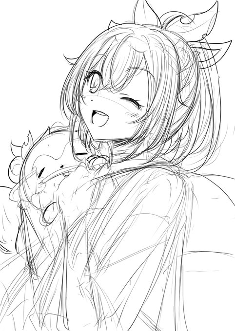 それはそうと久しぶりにガリガリラフしてるんですが、通常の風真どの衣装描くかうーばーござる配達中っぽくパーカーとか捏造して着ていただくか迷ってるでござる 