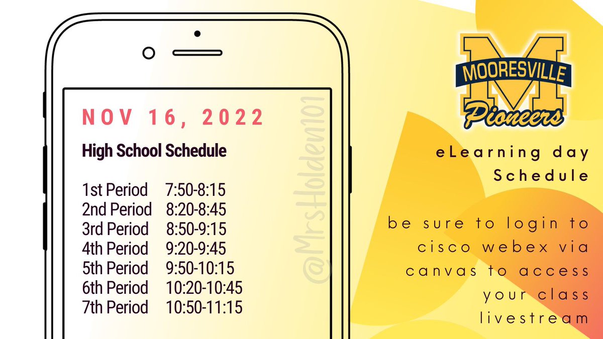 Hey <a href="/CurryCrazies1/">Curry Crazies</a> don’t forget to share the eLearning day schedule tomorrow with your friends! <a href="/WesUpton/">Mr.Upton</a> <a href="/MHS_Owens/">MHS Owens</a> <a href="/zlove_edu/">Zack Love</a> <a href="/MHSBeMOORE/">Mooresville Athletics</a>